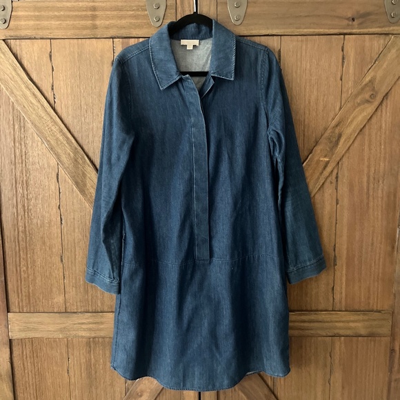 COS A-Line Denim Classic Mini Shirt Dress Size 10 - Picture 4 of 10